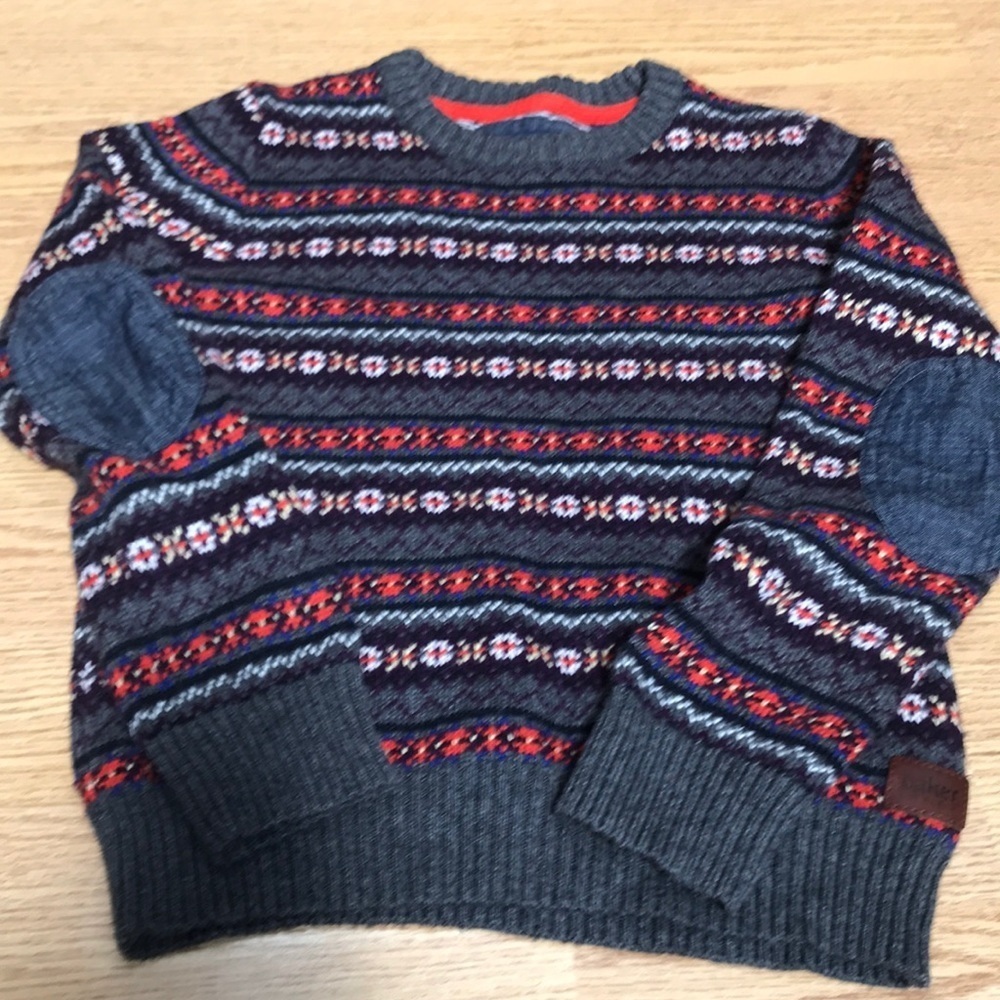 Ted Baker Boys Gray Elbow Patch Sweater Size 8
